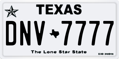 TX license plate DNV7777