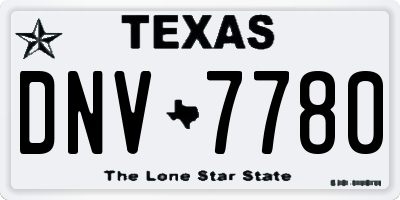 TX license plate DNV7780