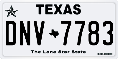 TX license plate DNV7783