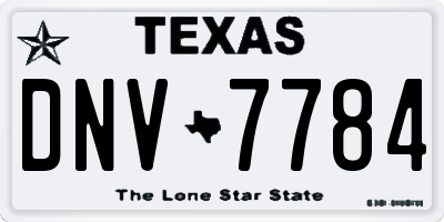 TX license plate DNV7784