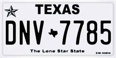TX license plate DNV7785