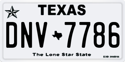 TX license plate DNV7786