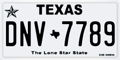 TX license plate DNV7789