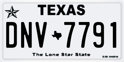 TX license plate DNV7791