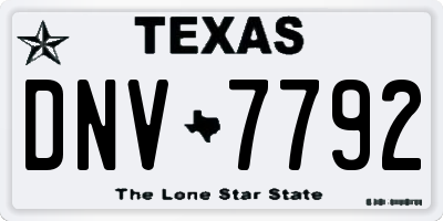 TX license plate DNV7792