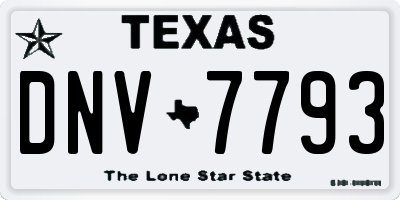 TX license plate DNV7793