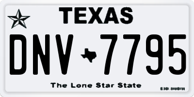 TX license plate DNV7795