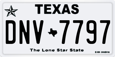 TX license plate DNV7797