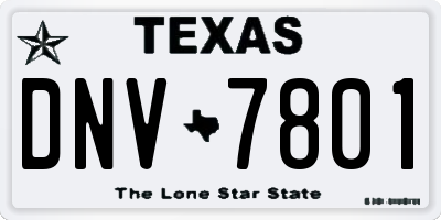 TX license plate DNV7801