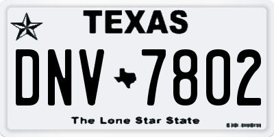 TX license plate DNV7802