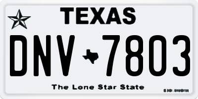 TX license plate DNV7803