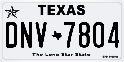 TX license plate DNV7804
