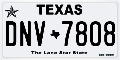 TX license plate DNV7808
