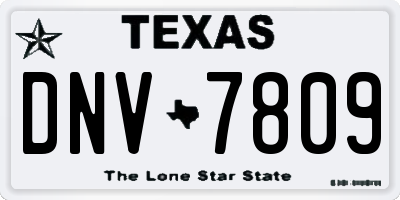 TX license plate DNV7809