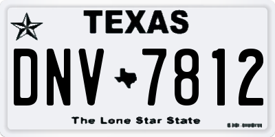 TX license plate DNV7812