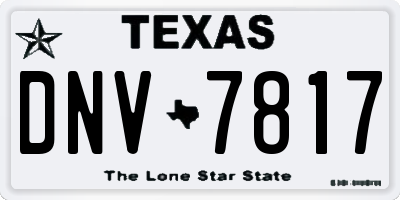 TX license plate DNV7817