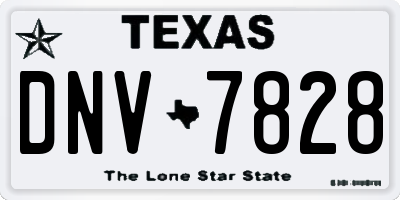TX license plate DNV7828