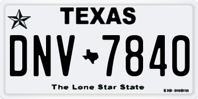 TX license plate DNV7840