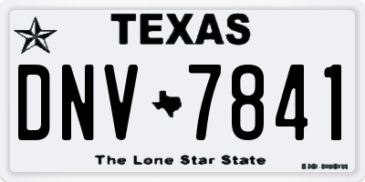 TX license plate DNV7841