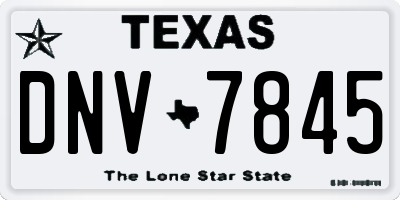 TX license plate DNV7845