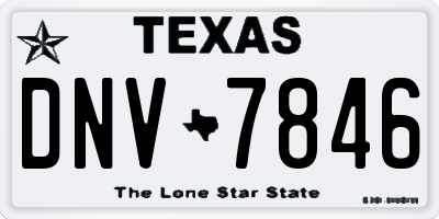 TX license plate DNV7846