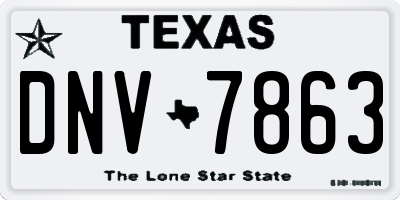 TX license plate DNV7863
