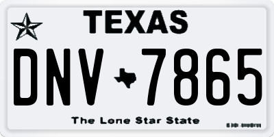 TX license plate DNV7865