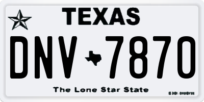 TX license plate DNV7870