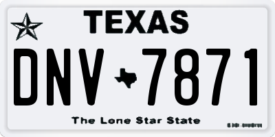 TX license plate DNV7871
