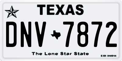 TX license plate DNV7872