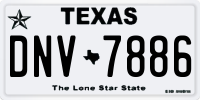 TX license plate DNV7886