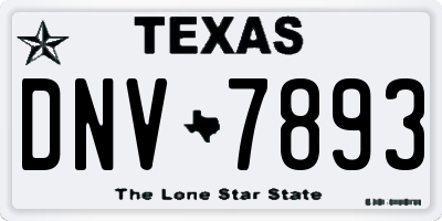 TX license plate DNV7893