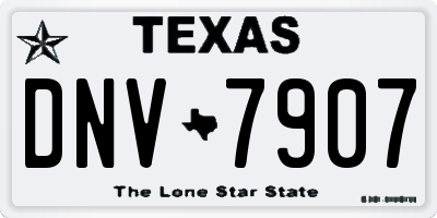 TX license plate DNV7907