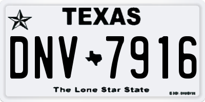 TX license plate DNV7916