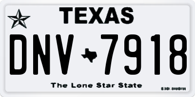 TX license plate DNV7918