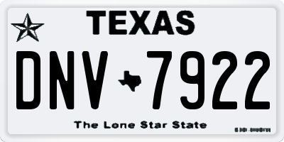 TX license plate DNV7922