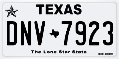 TX license plate DNV7923