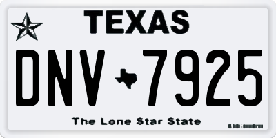 TX license plate DNV7925