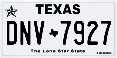 TX license plate DNV7927