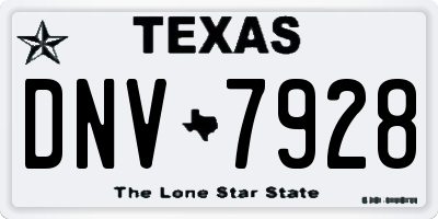 TX license plate DNV7928