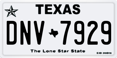 TX license plate DNV7929