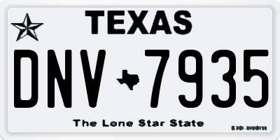 TX license plate DNV7935