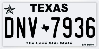 TX license plate DNV7936