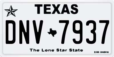 TX license plate DNV7937