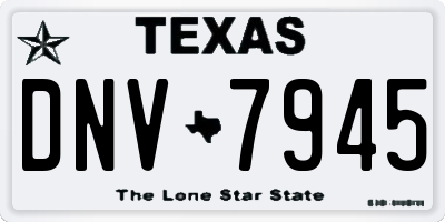TX license plate DNV7945