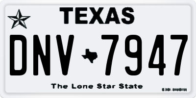 TX license plate DNV7947