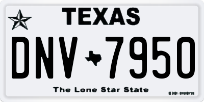 TX license plate DNV7950