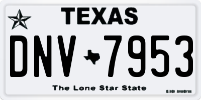 TX license plate DNV7953