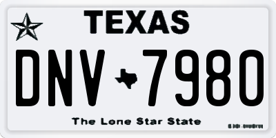 TX license plate DNV7980