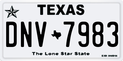 TX license plate DNV7983